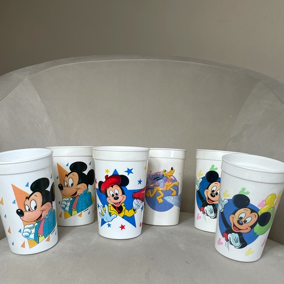 Disney Other - S/6 Vtg 1990’s Disney Mickey Mouse Plastic Cups